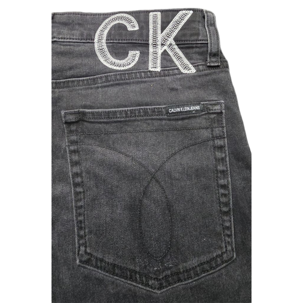 Calvin Klein Jeans Mens Slim Fit Distressed Black Denim 32x30 Ripped Dark Wash - Picture 6 of 16